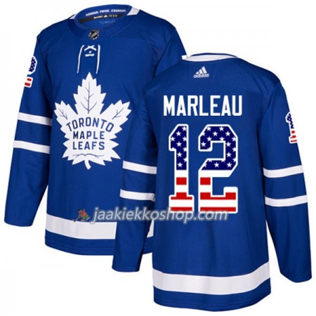 Miehille NHL Toronto Maple Leafs Pelipaita Patrick Marleau 12 Adidas 2017-2018 Sininen USA Flag Fashion Authentic